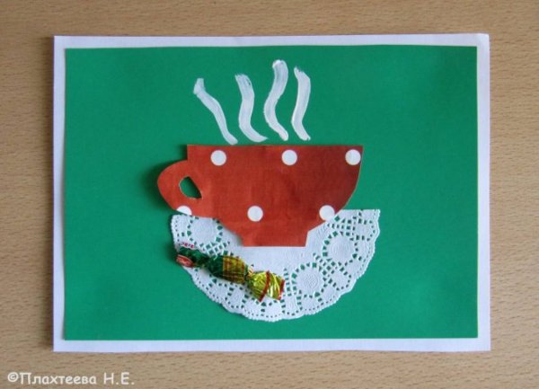 Аппликация на тему посуда