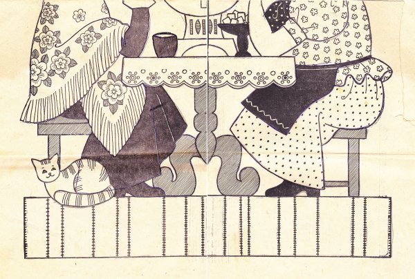 Лоскутное панно чаепитие