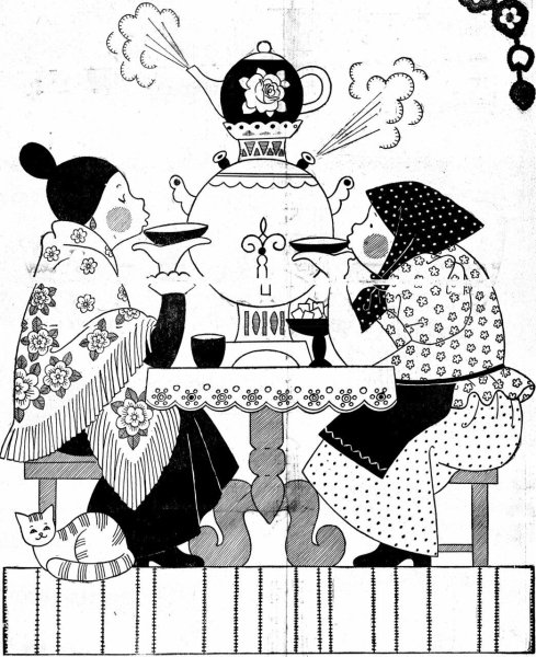 Панно у самовара чаепитие