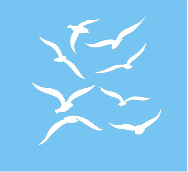 Трафареты чаек