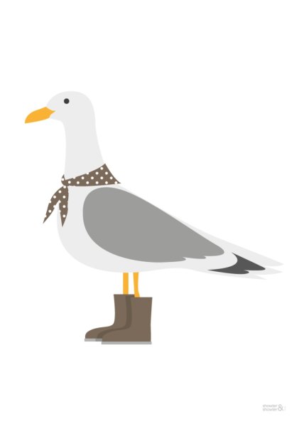 Чайка аппликация из бумаги