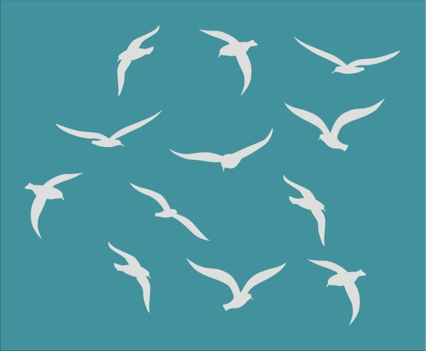 Трафарет Чайки
