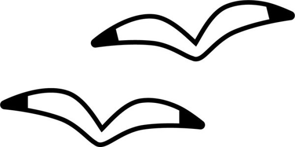 Шаблон Чайки для вырезания из бумаги