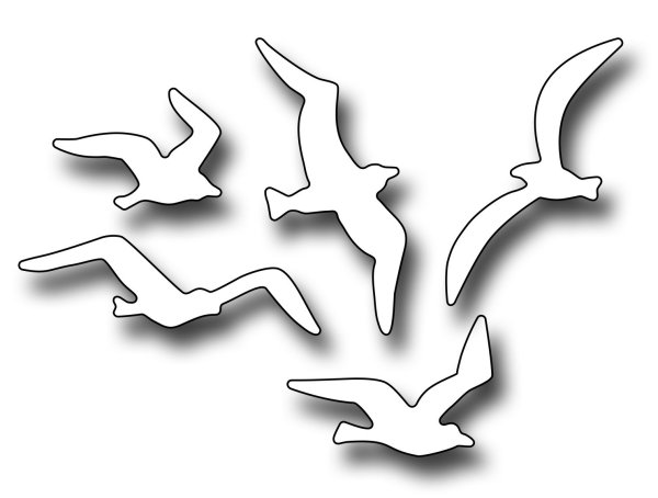 Чайки трафарет для вырезания