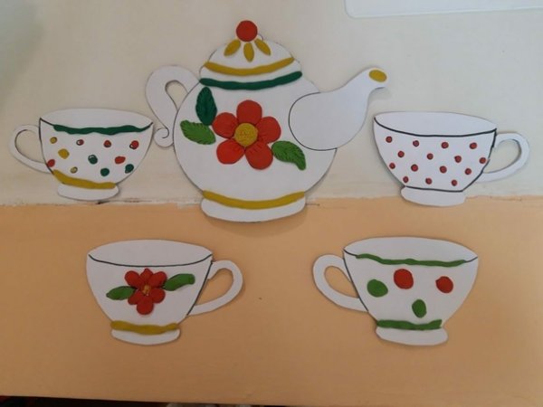 Аппликация на тему посуда