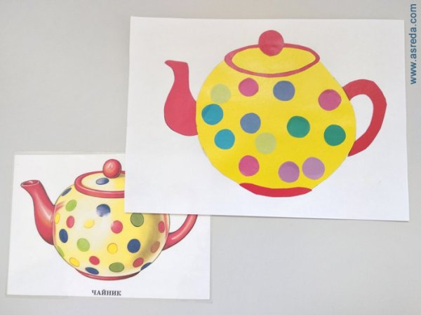 Аппликация для детей посуда