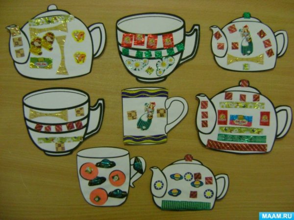 Аппликация чайный сервиз