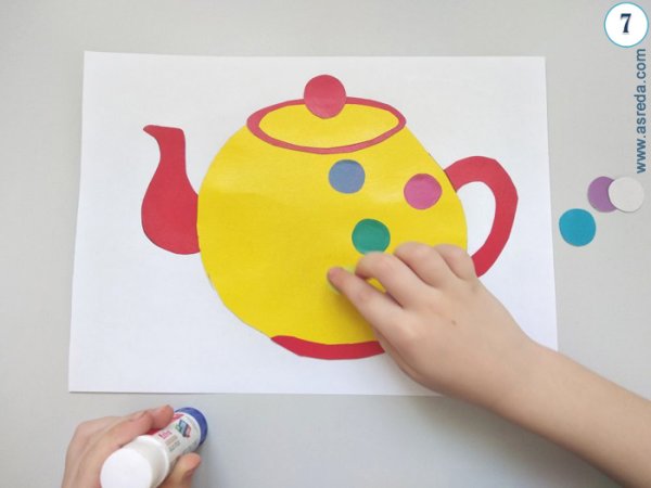 Чайник для аппликации для детей