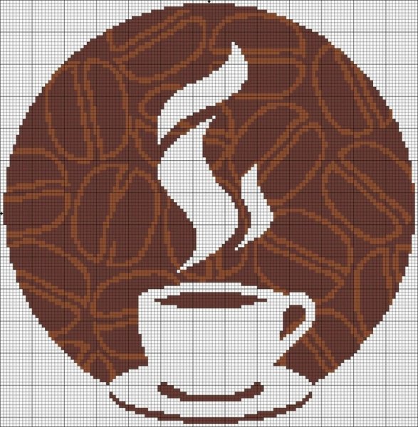 Вышивка кофейная чашка
