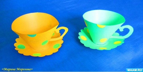 Поделка чашка с блюдцем из бумаги
