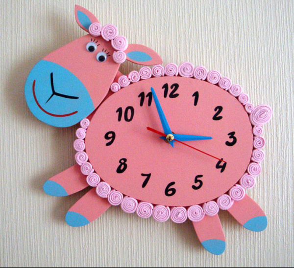 Часы детские из картона