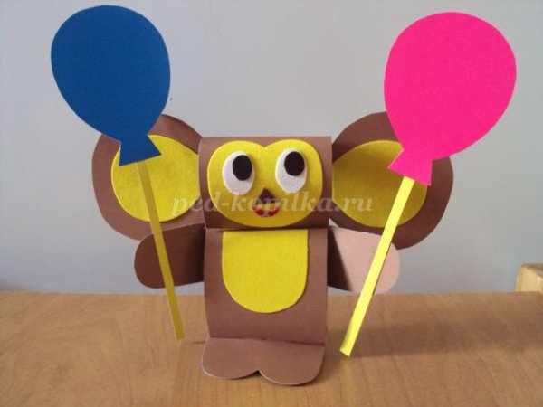 Чебурашка поделка из картона