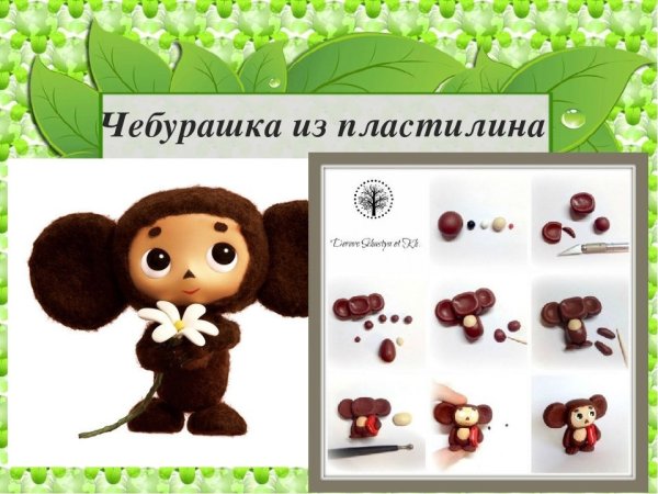 Чебурашка из пластилина