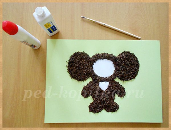 Чебурашка из крупы поделка