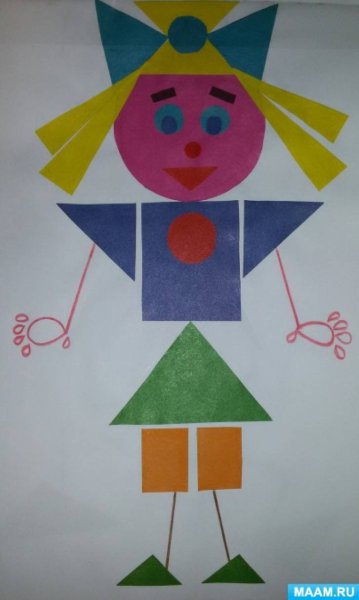Необычная аппликация из геометрических фигур