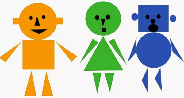 Аппликация из геометрических фигур для детей