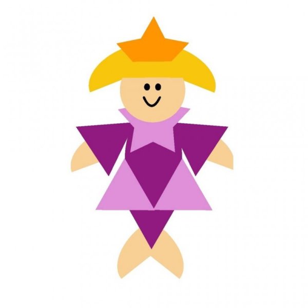 Человечек из геометрических фигур для детей