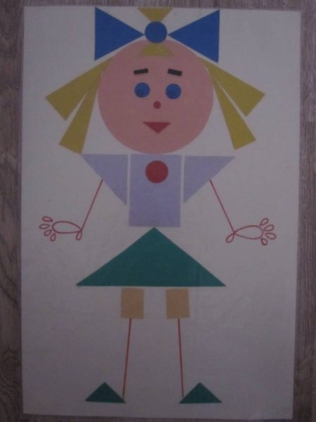 Аппликация из геометрических фигур для детей