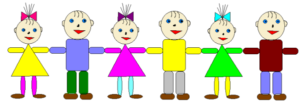 Человечек из геометрических фигур для детей