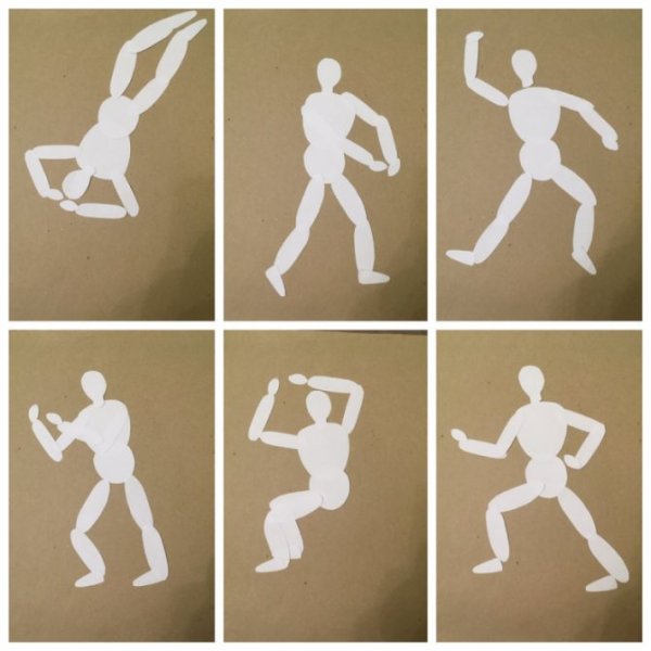 Аппликация человека из бумаги