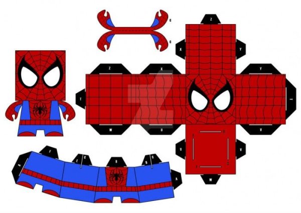 Паперкрафт человек паук развертка