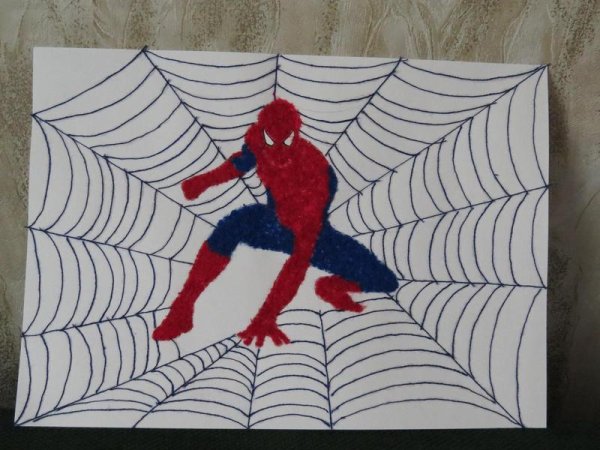 Аппликация человек паук