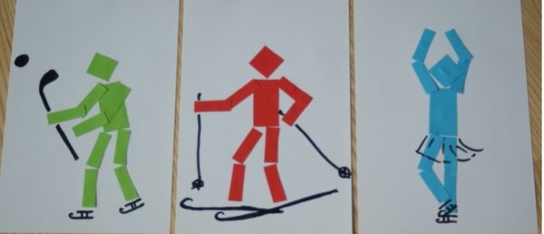 Аппликация лыжник старшая группа