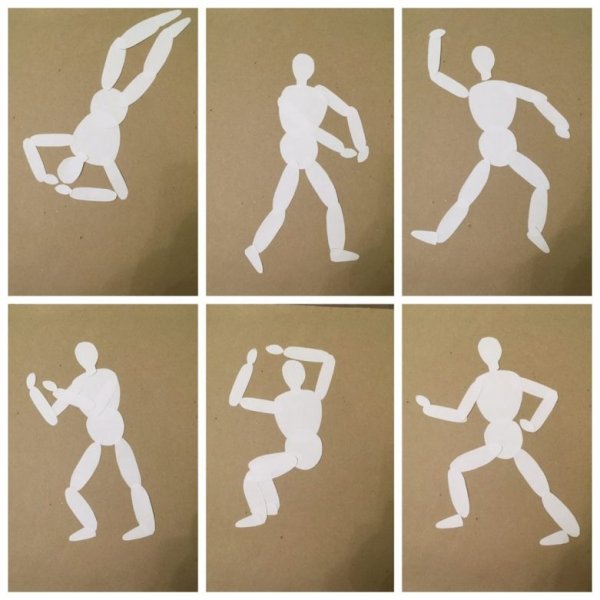 Аппликация человека из бумаги