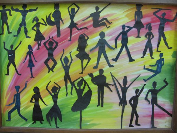 Композиция с людьми в движении