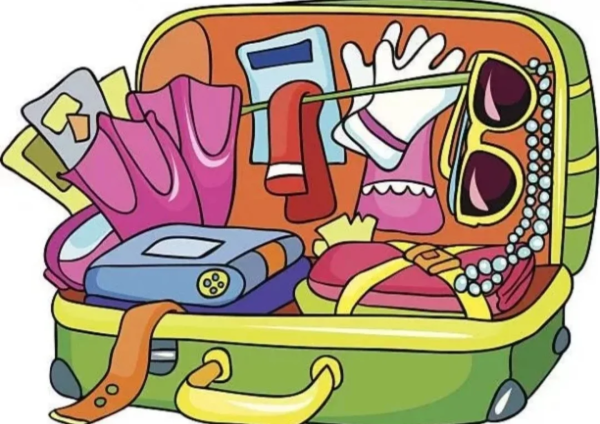 Чемодан с вещами рисунок