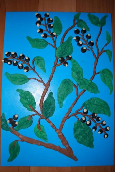 Аппликация ветка черемухи