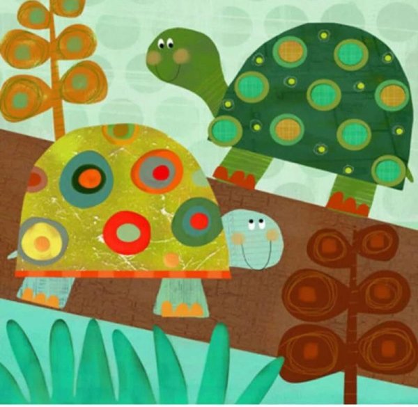 Черепаха аппликация из бумаги