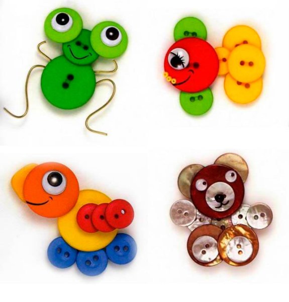 Поделки из пуговиц для детей