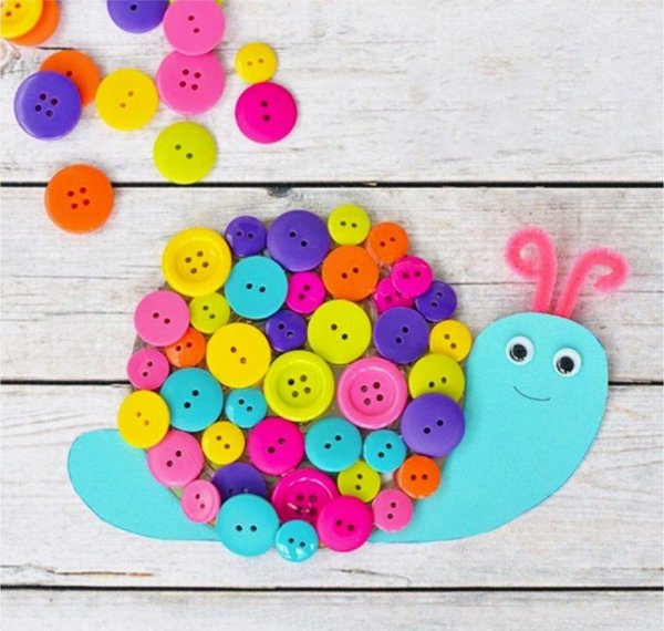 Аппликация из пуговиц для детей