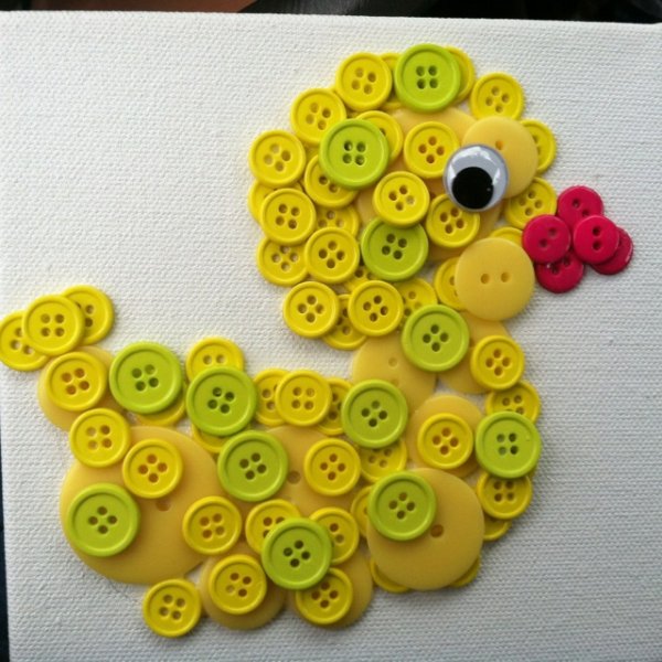 Аппликация из пуговиц для детей