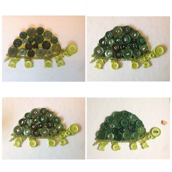 Черепаха поделки из пуговиц