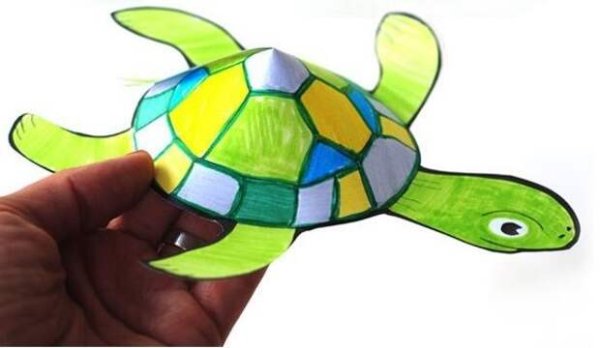 Черепаха из цветной бумаги