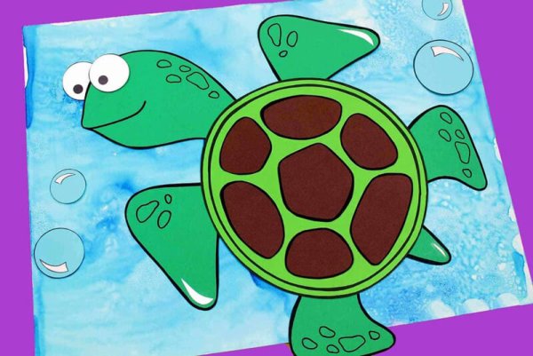 Черепаха аппликация для детей