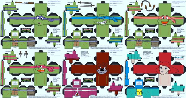 Черепашки ниндзя из бумаги