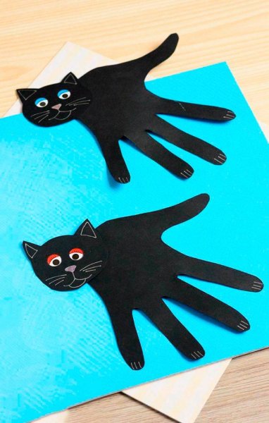 Поделка из бумаги котик для детей
