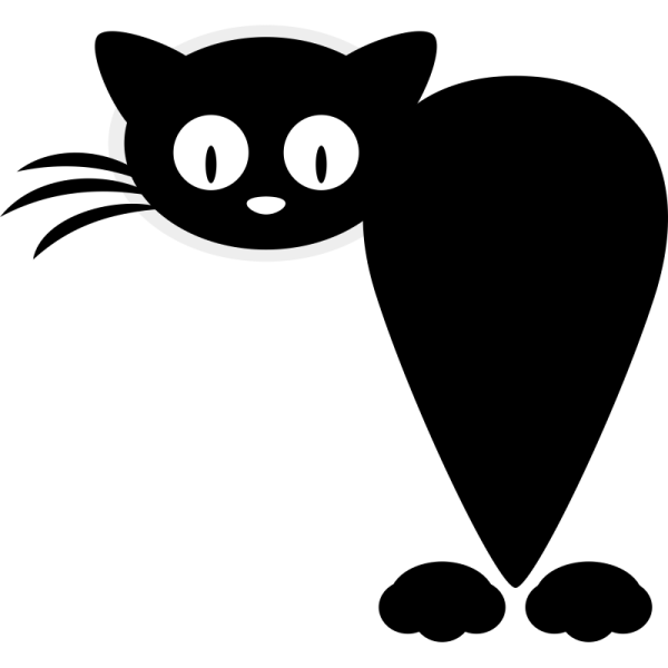 Аппликация черный кот