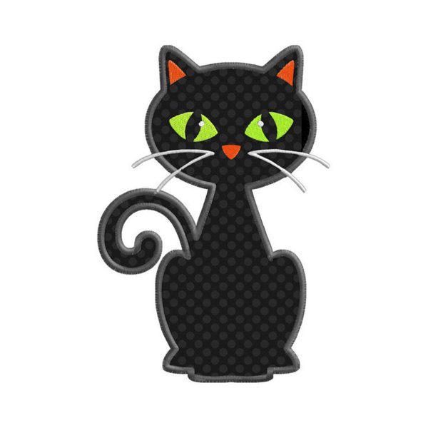 Аппликация кошка из ткани