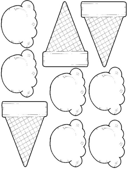 Рожок мороженого трафарет