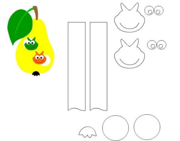 Аппликация гусеница