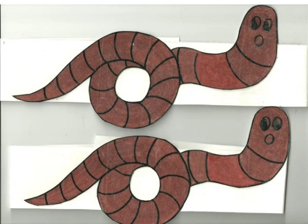Червяк поделка из бумаги