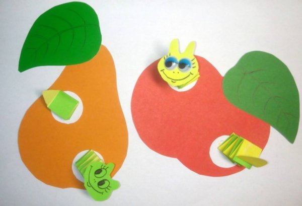 Аппликация гусеница для малышей