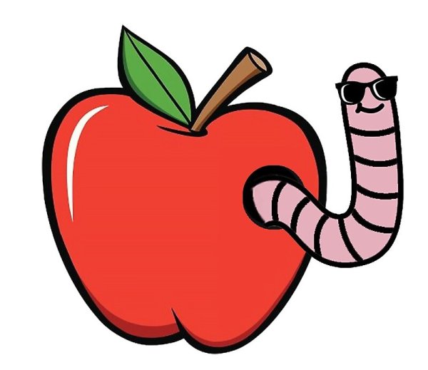 Яблоко с червяком
