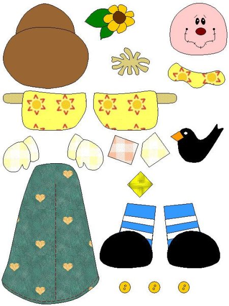 Заготовки аппликация кукла