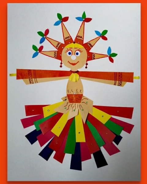 Аппликация кукла Масленица