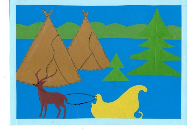 Аппликация стойбище Ханты-манси